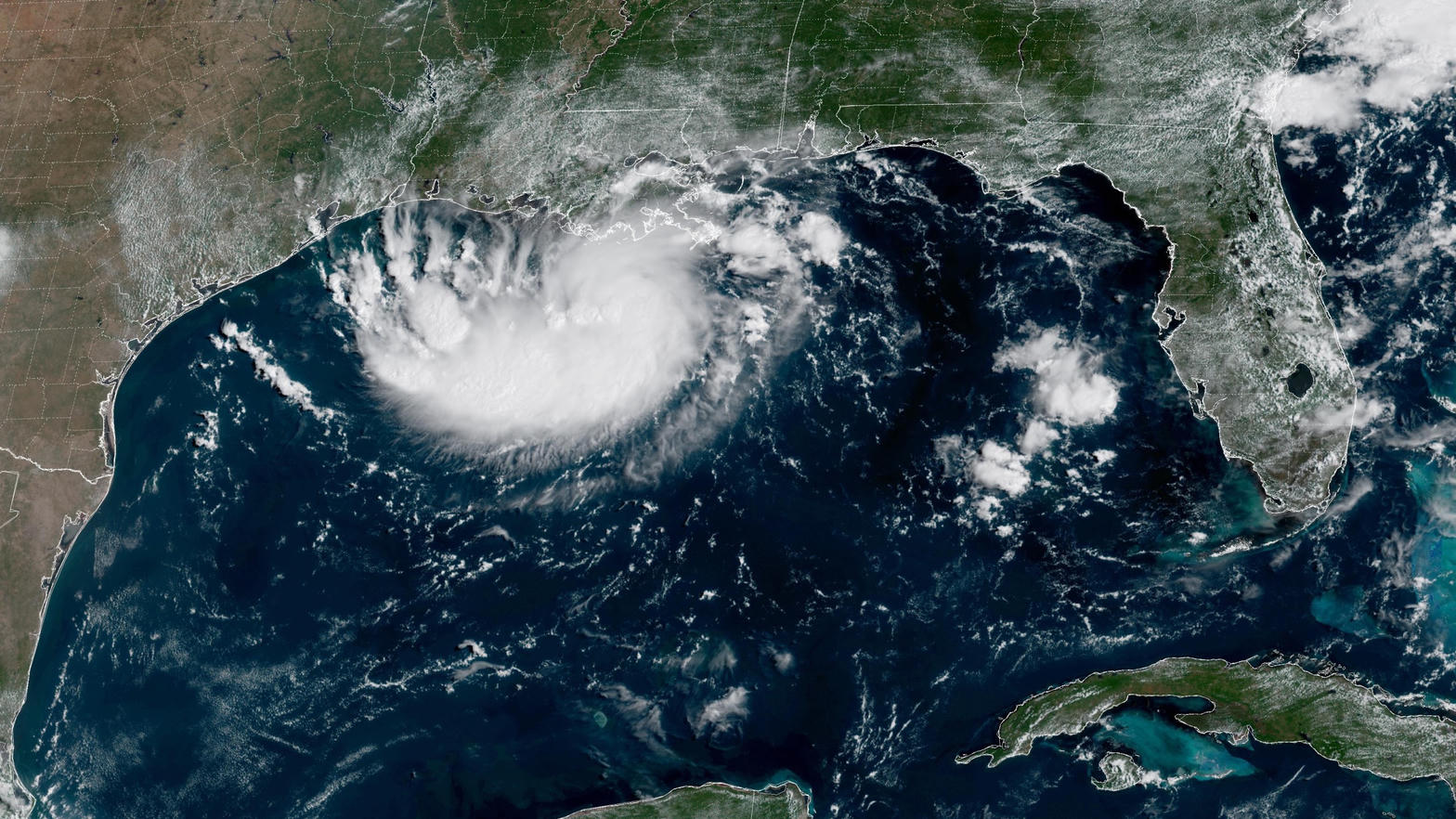 Satellite image of Tropical Storm Edouard over the western Gulf of Mexico