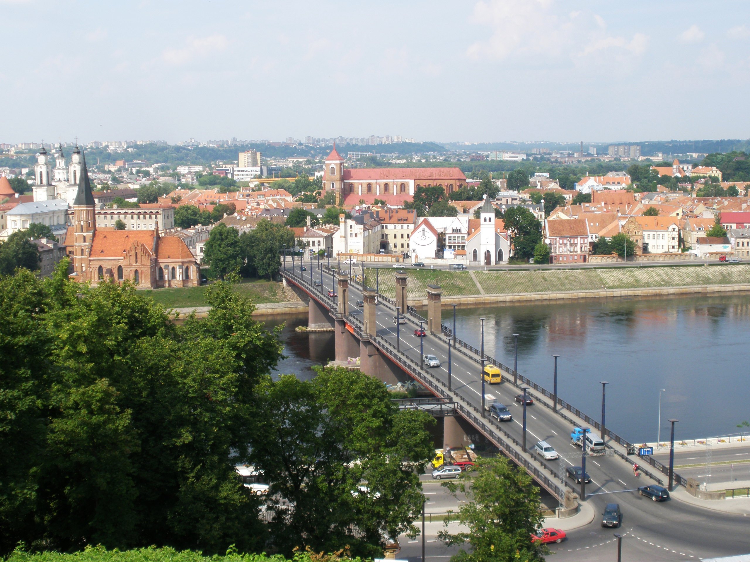Panorama of Kaunas, Lithuania, near the overnight drone shoot-down area
