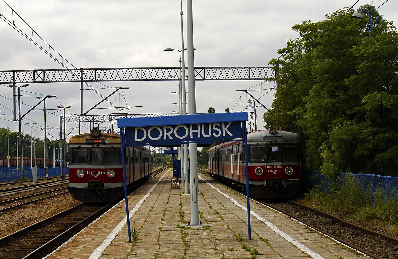 Dorohusk railway station on the Polish side of the Ukraine–Poland rail crossing
